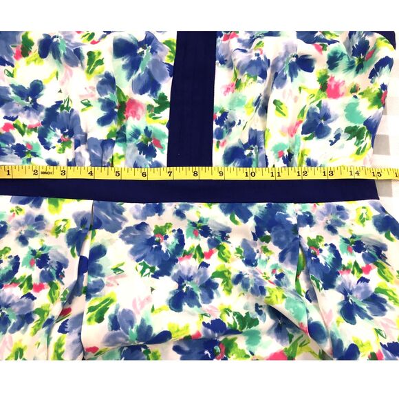 Adelyn Rae Strappy Fit & Flare Cocktail Party Dress Blue Floral Size Medium - Picture 11 of 12